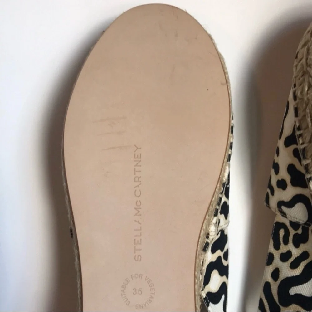 Stella McCartney Vegan Leopard Espadrille Sandals EU 35 Box